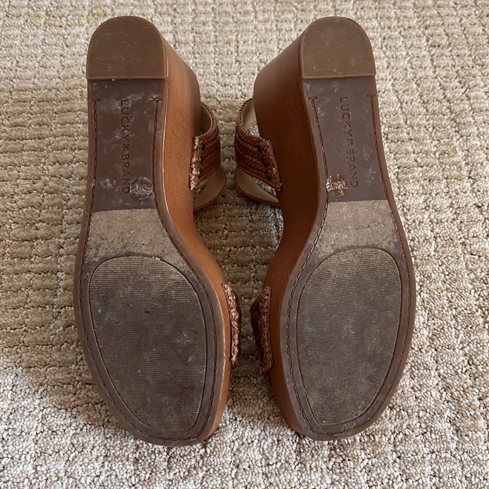 Lucky Brand Braided Strap Wedge Sandals - Picture 7 of 7